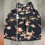 Joie  100% Silk Black & Pink Floral Print Sleeveless‎ Top Size XS Photo 7