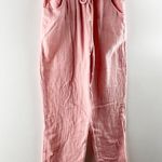 Olivaceous High Rise Cotton Gauzy Pull On Beach Straight Leg Pants Pink Medium Photo 5