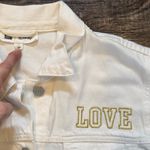 Disney Gap x  Mickey and Minnie Mouse Embroidered White Denim Jacket Large Photo 2