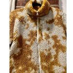 Betsey Johnson Cozy Teddy Fleece Cow print Jacket Tan Size S Photo 3
