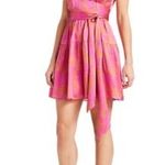 Tanya Taylor  Paris Hammered Silk Dress Size 10 Wrap Flutter Sleeve Pink Ruffle Photo 1