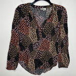 Loft outlet floral blouse long sleeve v-neck business professional women's small Photo 0