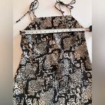 ZARA  Black and‎ Cream Printed Mini Slip Dress NWT Size M Photo 3