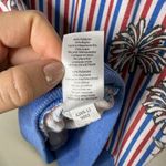 LuLaRoe  Jane Short Sleeve Sweatshirt Size Medium Airplane Stripes Fireworks 4th Photo 5