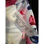 Womens Swimsuit Sz XL White Floral Pink Purple White Lavender Print Ruched Front Photo 4