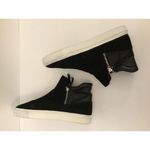 ZARA  Black Suede/Leather High-Top Zip Sneakers Sz 10 Photo 8