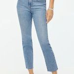 J.Crew Essential Straight All Day Stretch Raw Frayed Hem 25 Light Blue Wash Photo 12