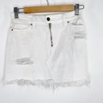 Sanctuary White Denim Frayed Zipper Detail Mini Jean Skirt Women's Size 24 Photo 10