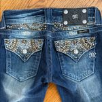 Miss Me Crop Jeans Embellished Pocket Distressed Dark Wash Size 24 Photo 5