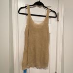 Cupshe NWT Size M Tan Khaki Loose Knit Sheer Scoop Neck Tunic Tank Top Photo 8