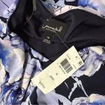 Connected Apparel Gathered-Waist 3/4-Sleeve Sheath Dress Navy Periwinkle Sz 14 Photo 4