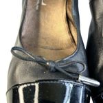 AGL Black Leather Bow Cap Toe Block Heel Pumps Shoes Size 40 / Size 10 Photo 2