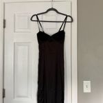 Outcast Lace Corset Tie Black Gothic Maxi Dress Red Size M Photo 9