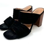 Halston Heritage  Kiera Black Suede Block Heel Sandals 8 US Photo 0