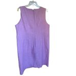 Talbots Embroidery Linen Blend Shift Dress Sleeveless Lilac Photo 3