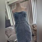 🌸AMTIOUS strapless denim mini dress✨ Blue Size M Photo 6
