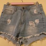 Machine ripped high rise Jean shorts Size 30 Photo 4