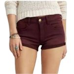 American Eagle Hi Rise Shortie Cutoff Shorts Burgundy Size 00 Photo 0