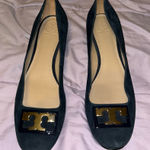 Tory Burch  Gigi Royal Navy Suede
Pumps Low Heel Gold Logo Photo 0