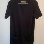 Abercrombie & Fitch Short Sleeve Ponte Shift Dress Black Photo 2
