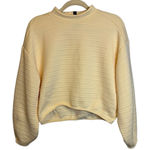 prAna  Sweatshirt Women's Size‎ Small Cropped Ribbed Yellow Photo 0