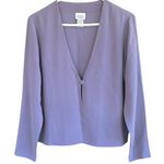 Eileen Fisher EUC One Button Silk Top Deep Lavender Size Small Photo 0