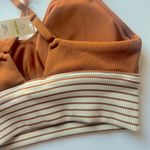 Aerie NWT Offline Stretch Ribbed Medium Support Sports Bra Caramel Stripes XS Photo 9