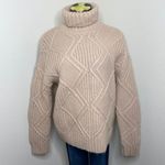 Caslon Women’s Tan Chunky Cable Knit Turtleneck Sweater Size Medium NWT Photo 6