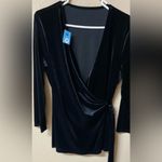 Source Unknown  Black Velvet Wrap Blouse Photo 1