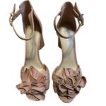 Gianni Bini  Kehlani 3D Floral Nubuck Ankle Strap Block Heel Sandals Sz 9 Pink Photo 3