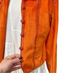 Beverly Hills Leather Club Orange Faux Suede Embroidered Boho Jacket, Fits M/L Size undefined Photo 6