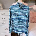 Nike  Pro Dri Fit Pullover Blue Print Athletic Top Womens Performance Photo 4