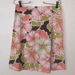 Espresso Vintage  Floral A-Line Skirt Midi Photo 0
