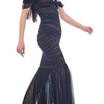 Norma Kamali NWT WALTER FISHTAIL GOWN COLOR: BLACK MESH Size XL/42 Photo 3