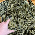 Petersyn Womens XS Zuma Maxi Dress Green Black Satin Print Mock Neck Long Sleeve Photo 11