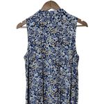 J.Jill Blue Floral Sleeveless Shirt Dress Women's Size Small Rayon Ruffle Hem Photo 10