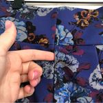 ZARA  women purple floral stirrup pants size small FLAWS stretch flowers Photo 9