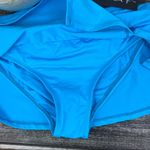 La Blanca  Blue Shirred  Samba Slit Skirted Bikini Swim Bottoms 8 NEW Photo 1