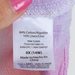 Terra & Sky  Womens Button Down Linen Camp Shirt Size 0X Short Sleeve Ombre‎ Work Photo 4