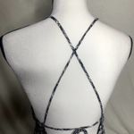 Urban Outfitters  Plaid Flower Strappy Gingham Mini Dress Black White Medium Photo 9