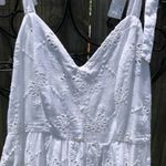 NEW Taylor White Tie Strap Eyelet Cotton Midi Dress Size 4 Photo 5