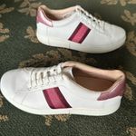 Kate Spade White and Burgundy Women's Sneakers size 10B Photo 5
