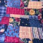 Quilted Patchwork Purse Red Blue Americana Tote Bag Floral Stars Country Retro Photo 9