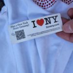 NWT I Heart NY Tee, Women's Size L, Beaded, White, Short Sleeve, V Photo 1