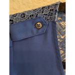 Candie's  Size S Womens Blue Short Sleeve with Pockets and Back Lace Photo 3