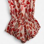 The Lazy Poet Lips Print Pajama Romper Whimsical Novelty Ruffle Sleepwear new S Orange Photo 5