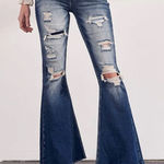 KanCan OLIVIA HIGH RISE SUPER FLARE JEANS Blue Size 32 Photo 0