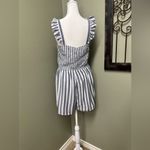 Andree by Unit  Destin to be blue & white striped smocked faux button romper Photo 4