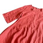 Bryn Walker  100% Linen Flowy Asymmetrical Cut Mini Dress 3/4 Sleeves Sz Medium Photo 4