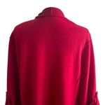 Eileen Fisher Women Cardigan Wrap M Red Long Line Merino Wool Classic Office Photo 4